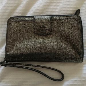 Coach wristlet in crackled finish